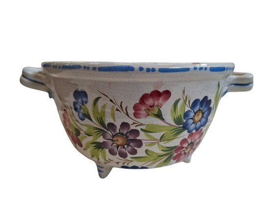 Image 1 of Raro Scolapasta Antico in Ceramica di Bassano – Dipinto a Mano – 1950