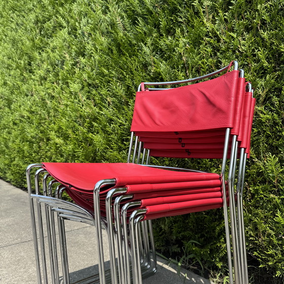 Image 1 of Rote Delfina-Stühle von Enzo Mari