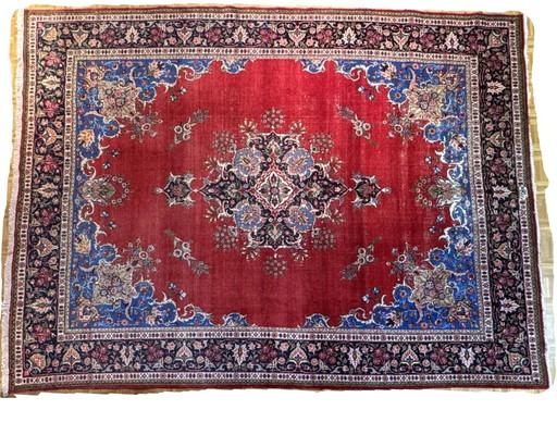 PERSIAN CARPET TABRIZ TEBRIS HAND-KNOTTED OVERSIZE 417X315CM SEMI ANTIQUE 50s TOP CONDITION