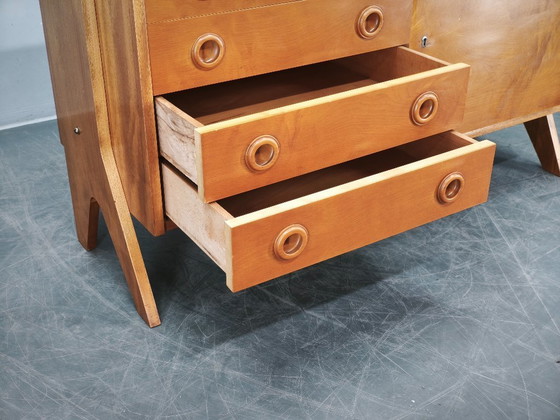 Image 1 of 1960s Czechoslovak Maple Sideboard with Drawers and Cabinet