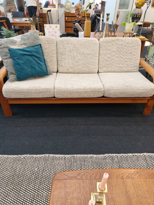 Vintage Danish design three-seater teak sofa 70s