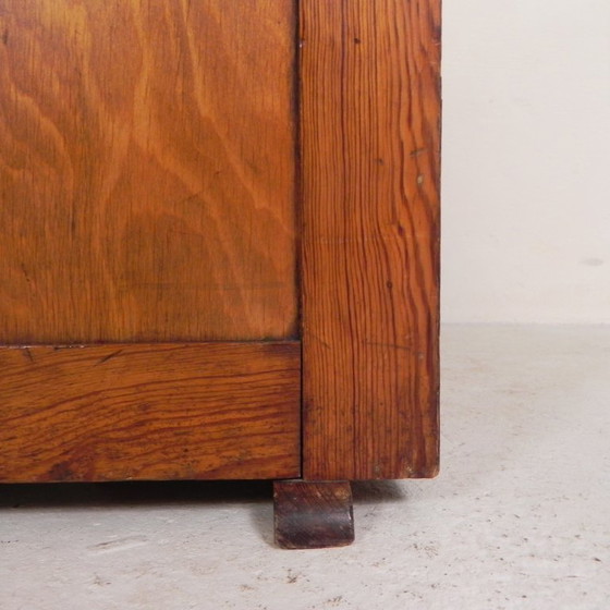Pine school chart cabinet, architect's cabinet, map cabinet, 1930s, Storage cabinet, Wood, Brown (photo 22 of 25)