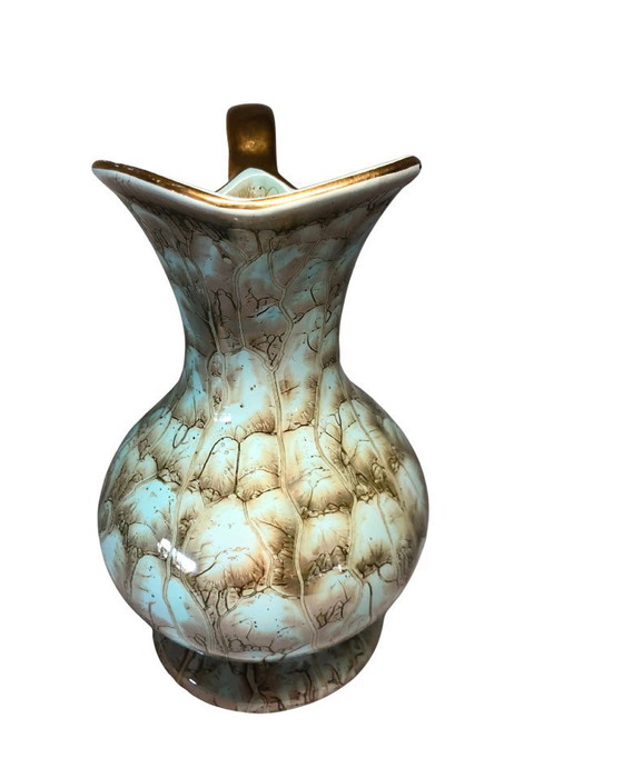 Image 1 of Rare Vintage Gouda Plateel Zuid-Holland Pitcher - "Jumbo" Decor - Model 304 - MCM - Mint Condition