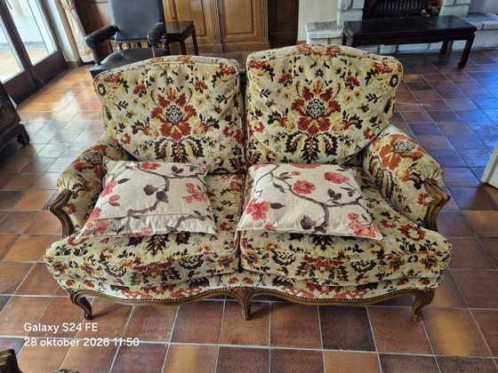 Jean Roche sièges 8 pièces, Fauteuils, Textile, Velours, Beige (photo 7 sur 7)