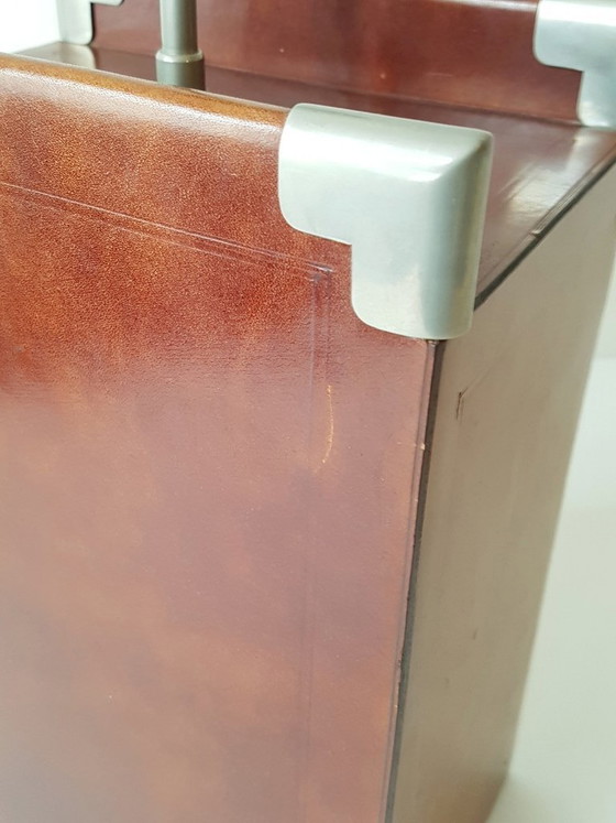 Image 1 of ADNET: Lamp van leer of imitatieleer met lampenkap, vintage leer uit de jaren 70.