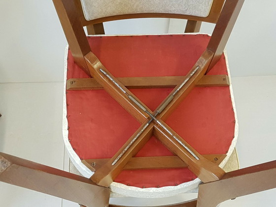 Image 1 of SUITE DE 3 CHAISES VINTAGE BOIS & SKAI 1950 VINTAGE 50S 50'S ANNEES 50