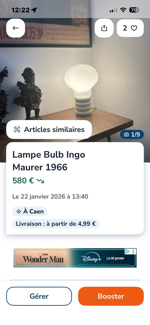 Lampada a bulbo di Ingo Maurer, 1966