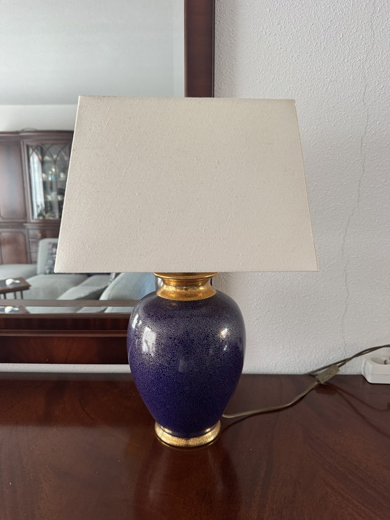 2 Le Dauphin Table Lamps - Good Condition – Ceramic, Textile (photo 3 of 5)