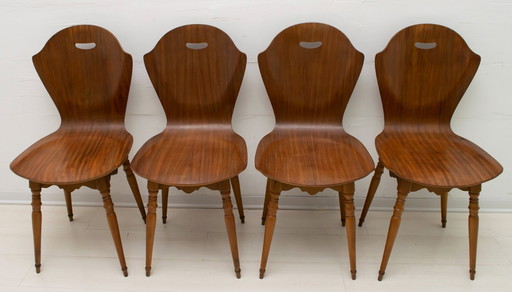 Nach Carlo Ratti Mid-Century Modern Italienische Bugholzstühle, 1950er Jahre