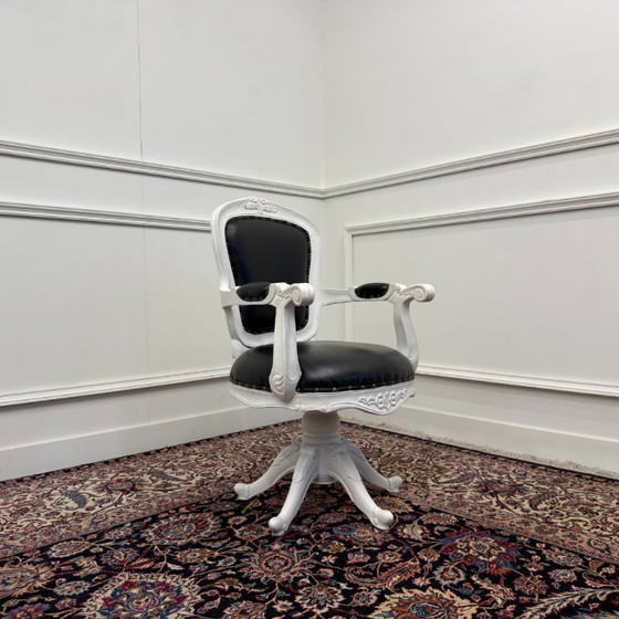 Klassisches Englisches Weißes Schreibtisch-Set mit Bürostuhl – Leather (photo 23 of 24)