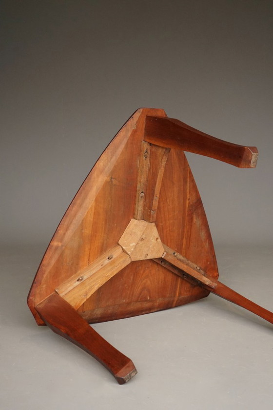 Image 1 of Antroposofische organische salontafel uit het midden van de eeuw in walnoot