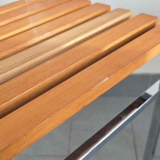 Image 1 of SUITE DE 4 CHAISES VINTAGE 1960 PIN & METAL CHROME 60S DLG CHARLOTTE PERRIAND