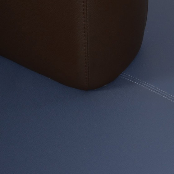Kusch & Co Travel ontvangstbank, bruin/blauw leder – Bankjes, Leather, Metal (photo 3 of 5)