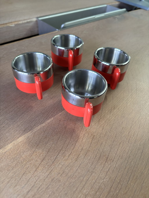Vier italienische Morinox-Espresso-Tassen aus den 1980er Jahren