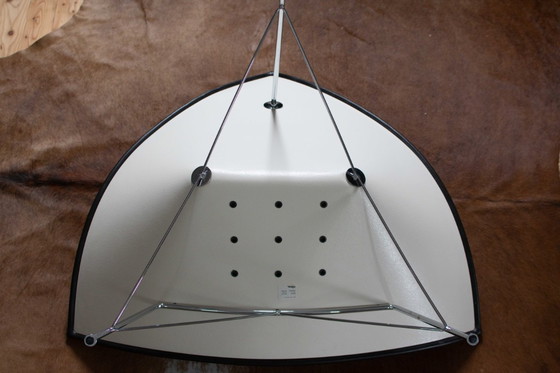 Image 1 of 2x Vitra Coconut Chairs – Leder Premium Nero – Design George Nelson