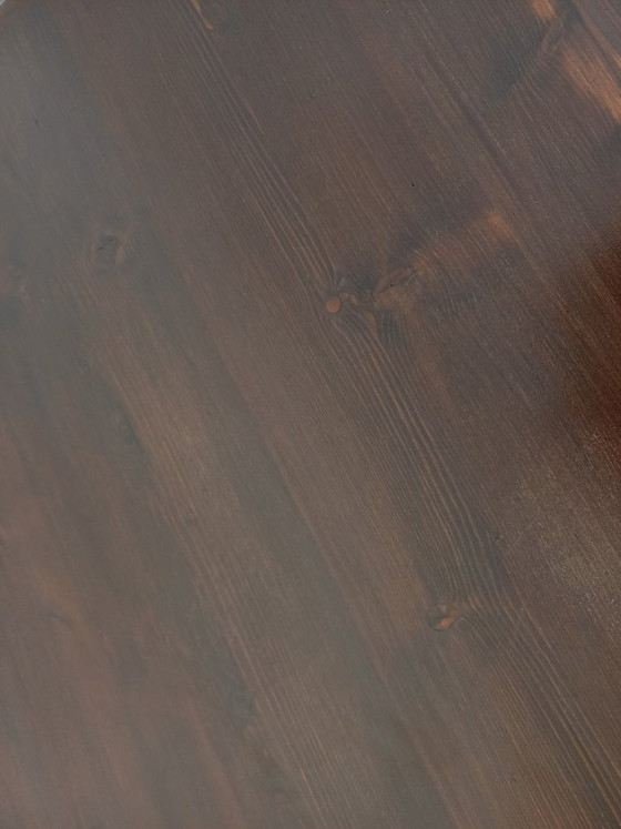 Image 1 of Brutalist rectangular dining table by Georges Robert in dark pine wood from the 1950s/60s