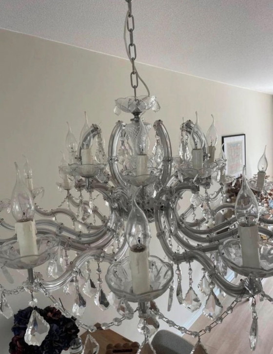 Grande Lampadario con Cristalli e Pezzi di Ricambio – Cristallo, Plastica (photo 5 of 9)