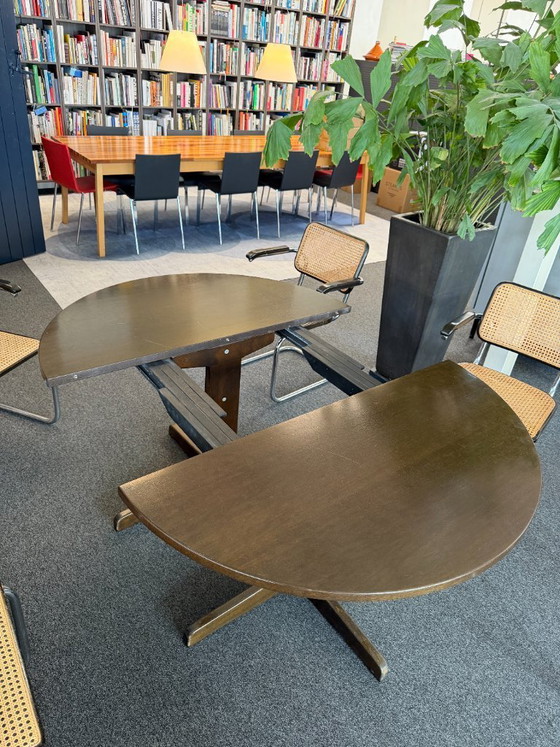 Image 1 of Vintage Thonet Extendable Round Dining Table - Danish Design - Solid Wood