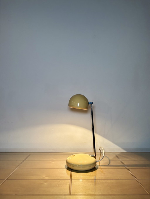 Vintage tafellamp, bureaulamp, 1970S, ruimtetijdperk, beige - telescopische uitschuifbare lamp, Mid Century, Spoetnik ontwerp