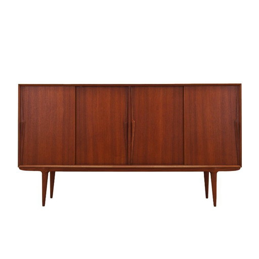 Teak-Highboard, dänisches Design, 1970er Jahre, Hersteller: Omann Jun