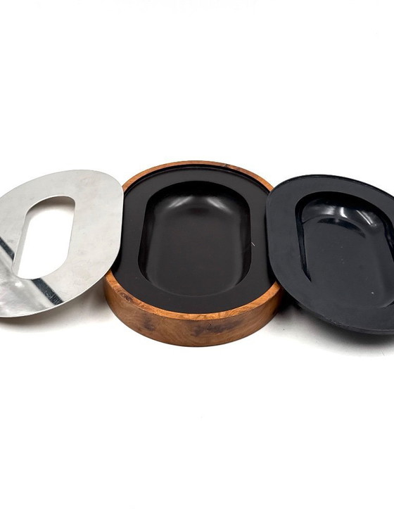 Image 1 of Mid-century olive wood ashtray, Italy ca. 1970