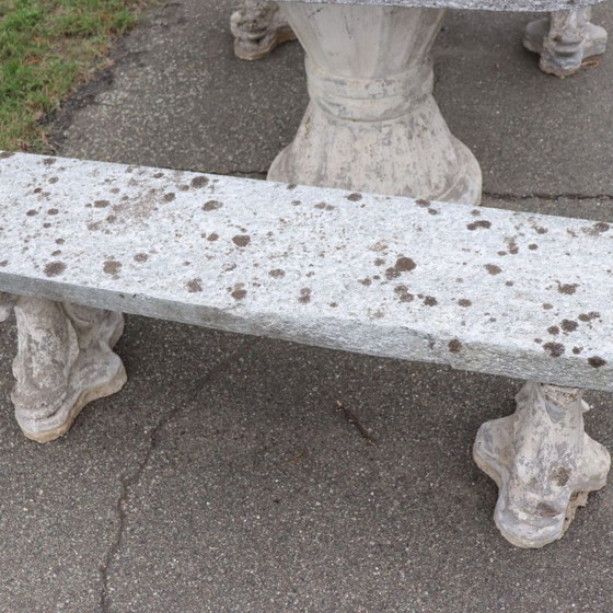 Conjunto de jardín con mesa y dos bancos, Conjuntos de jardín, Otro, Gris, Vintage (foto 10 de 12)