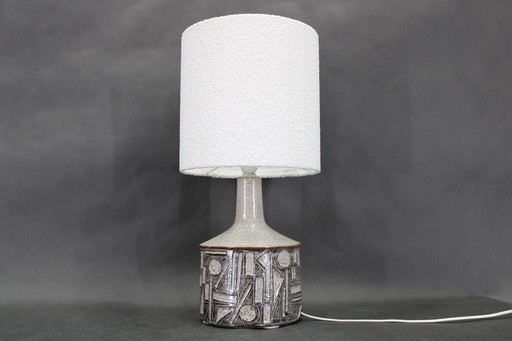 Lampe de table des années 1970 en céramique d'Axella avec abat-jour en tissu, Danemark