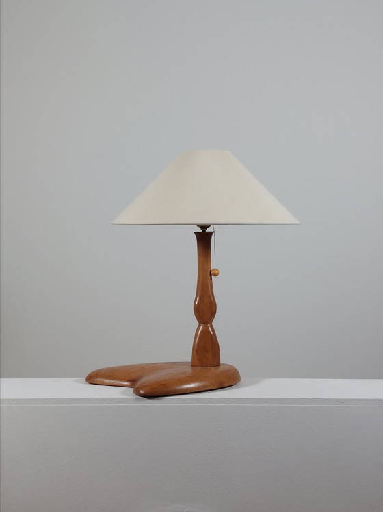 Image 1 of Magnifique lampe de table Art Déco organique sculptée à la main