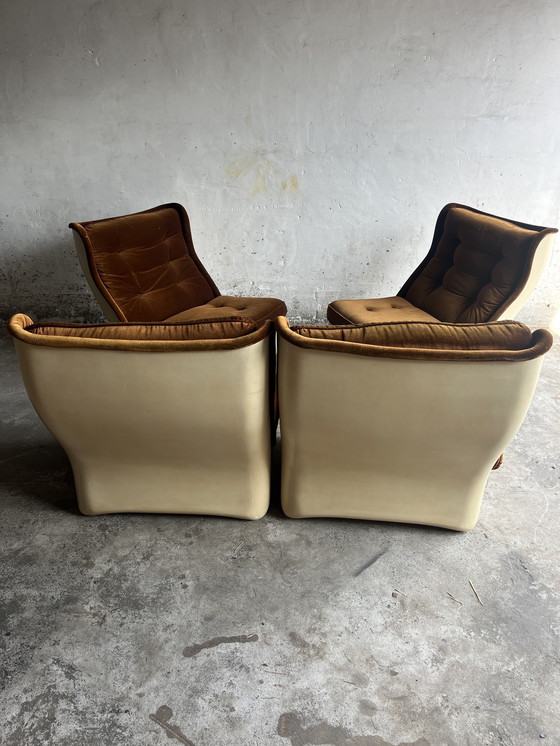 Image 1 of Airborne Modular 4-Sitzer Sofa aus braunem Samt, 1970