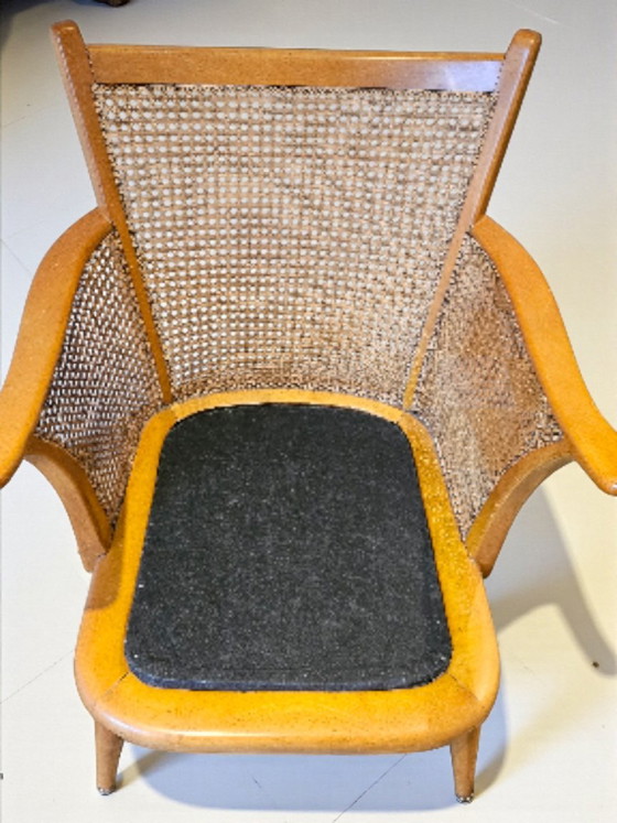 Image 1 of Loungefauteuil uit het midden van de 20e eeuw, vlechtwerk, Paul Boman, 1940, Finland