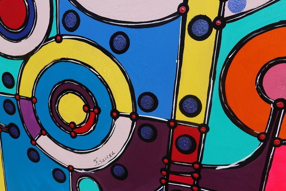 Image 1 of  Cubism A1353 - abstract painting on XXL canvas