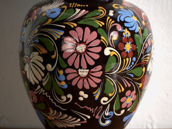 Pair of Vintage Glazed Ceramic Vases, Central Europe, circa 1950 #5, Brown (photo 9 of 12)