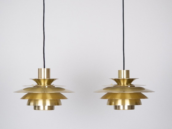Image 1 of Coppia di 2 lampade a sospensione vintage danesi Verona di Kurt Wiborg, Jeka, anni '80