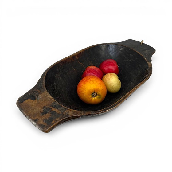 Image 1 of Antike handgeschnitzte Holzmulde / Primitive Wabi-Sabi Schale