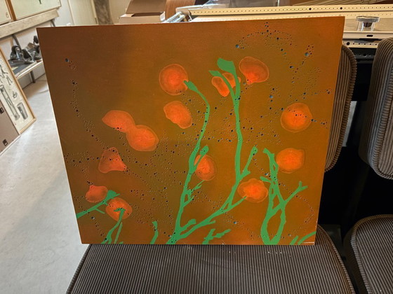 Image 1 of abstract artwork with flowers