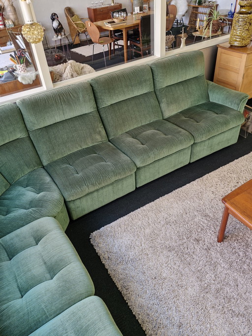 Vintage Modular Element Sofa 70S Velours Grün