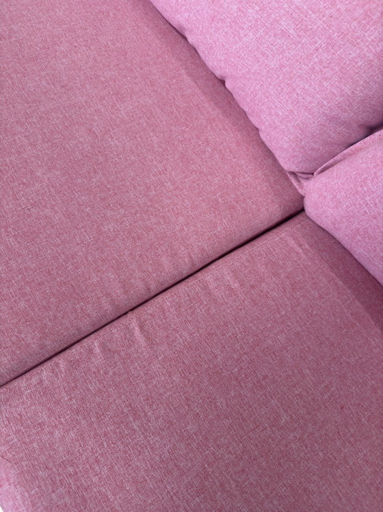 Danish Vintage 3-Seater Sofa With New Cushions – Textile, Wood (photo 4 of 11)