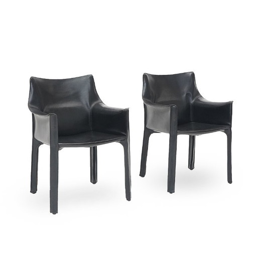 Pair of “Cab” armchairs by Mario Bellini for Cassina, 1970s