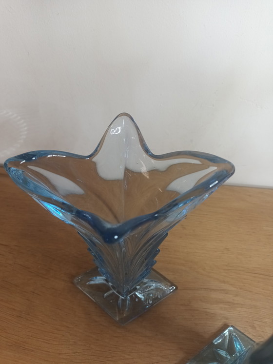 Image 1 of 2 Art Deco pressed glass vases