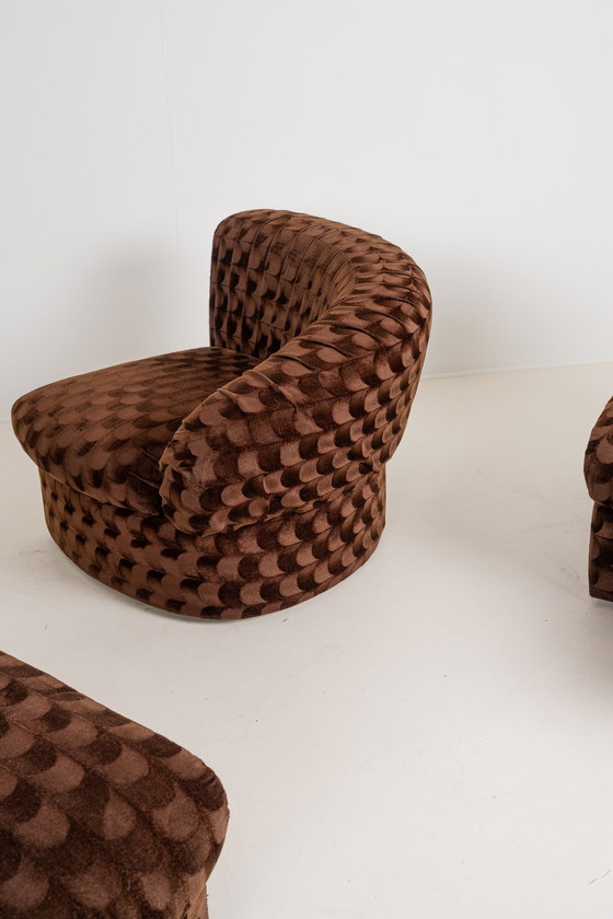 Image 1 of Canapé modulaire italien en velours marron