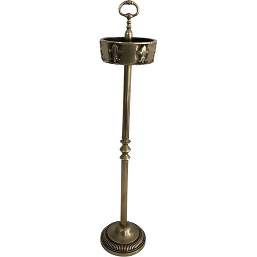 Cendrier vintage en bronze et laiton avec décoration de lys, 1940