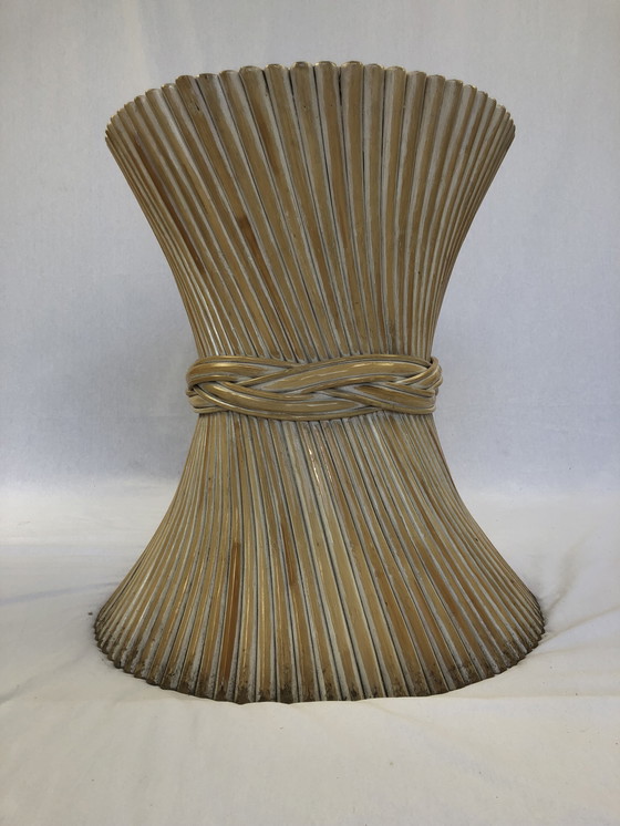 Image 1 of Mesa de comedor McGuire de ratán y bambú &#39;Sheaf of Wheat&#39;