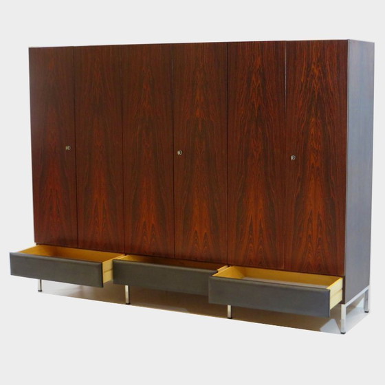 Image 1 of Großer, antiker Kleiderschrank mit 6 Türen aus Palisanderholz, 1960er Jahre