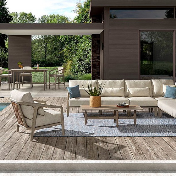 Image 1 of Castle Line Teak Grey coffee table