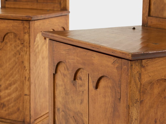 Image 1 of Andrea Salvetti pair of neo-gothic chairs solid pine 1994