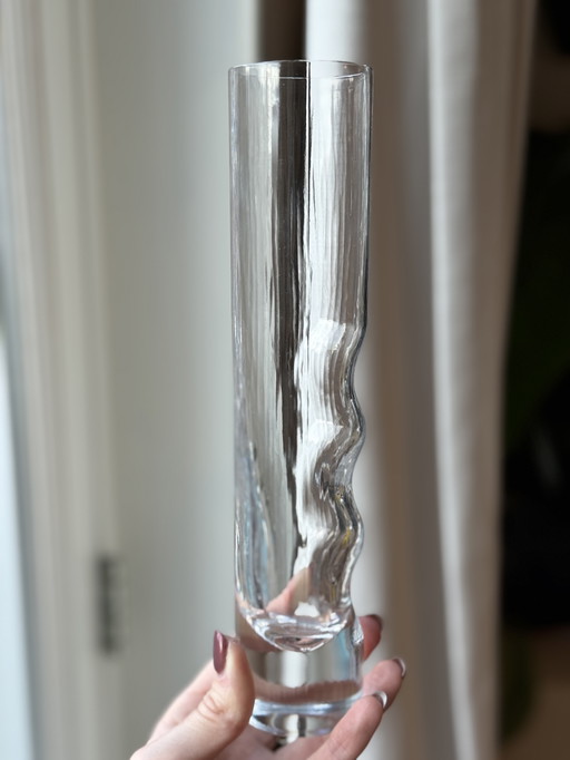 Vintage crystal vase / glass Italy - space age design 70s