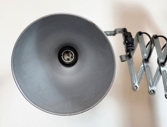 Image 1 of Grijze industriële wandlamp met flexibele arm van Elektroinstala, jaren 60.