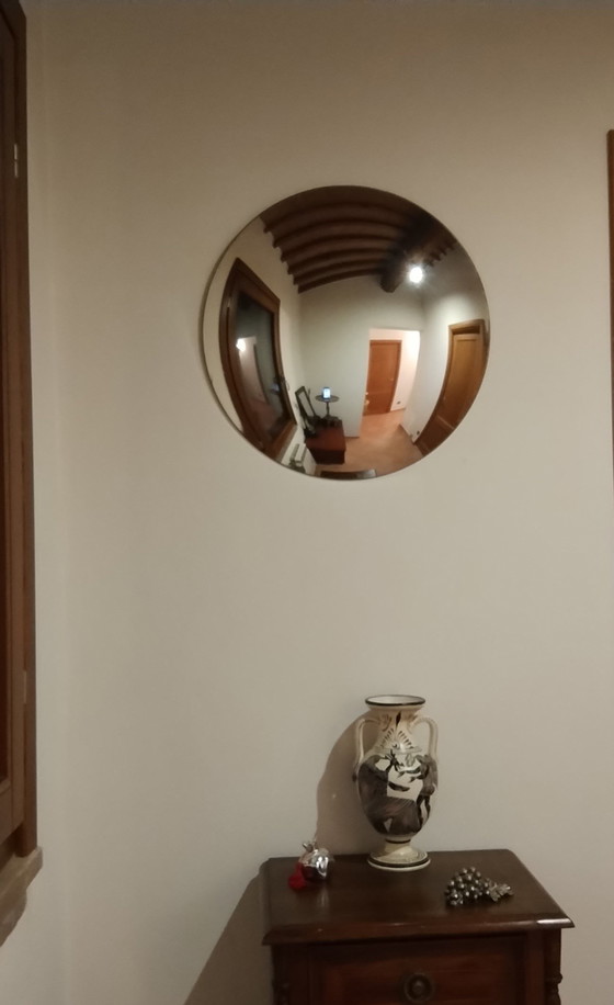 Image 1 of Espejo convexo plateado a mano: plata, bronce o ahumado, liso o envejecido