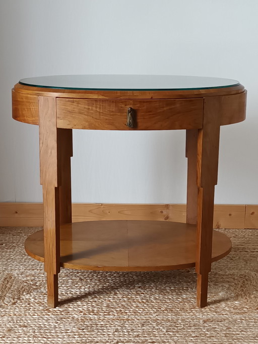 Table Guéridon Art Déco En Noyer