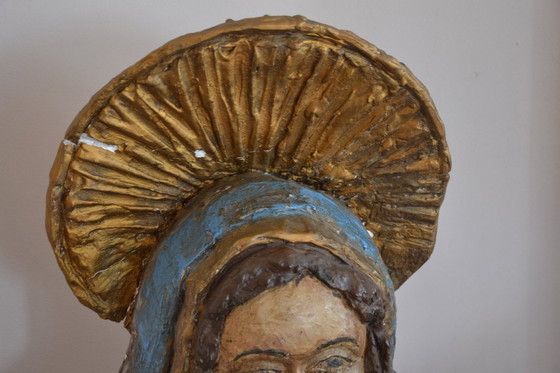 Image 1 of Groot Maria beeld van rond 1920 - Papier Marche